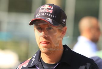 World © Octane Photographic Ltd. 2014 Formula 1 Abu Dhabi Grand Prix, FIA Press conference, Thursday 20th November 2014. Sebastien Vettel – Infiniti Red Bull Racing. Digital Ref :1155CB7D7918