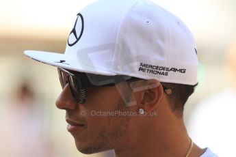 World © Octane Photographic Ltd. 2014 Formula 1 Abu Dhabi Grand Prix, FIA Press conference, Thursday 20th November 2014.  Lewis Hamilton – Mercedes AMG Petronas. Digital Ref :1155CB7D7933