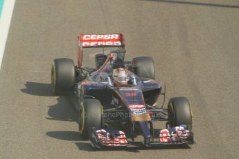 World © Octane Photographic Ltd. Friday 21st November 2014. Abu Dhabi Grand Prix - Yas Marina Circuit - Formula 1 Practice 1. Scuderia Toro Rosso STR9 – Jean-Eric Vergne. Digital Ref: