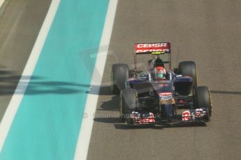 World © Octane Photographic Ltd. Friday 21st November 2014. Abu Dhabi Grand Prix - Yas Marina Circuit - Formula 1 Practice 1. Scuderia Toro Rosso STR 9 – Daniil Kvyat. Digital Ref: