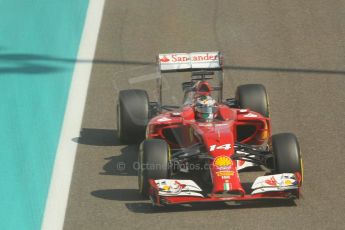 World © Octane Photographic Ltd. Friday 21st November 2014. Abu Dhabi Grand Prix - Yas Marina Circuit - Formula 1 Practice 1. Scuderia Ferrari F14T - Fernando Alonso. Digital Ref: