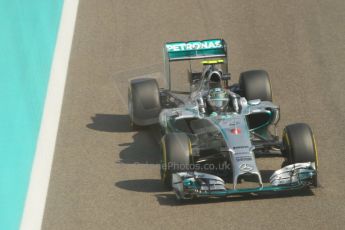 World © Octane Photographic Ltd. Friday 21st November 2014. Abu Dhabi Grand Prix - Yas Marina Circuit - Formula 1 Practice 1. Mercedes AMG Petronas F1 W05 - Nico Rosberg. Digital Ref: