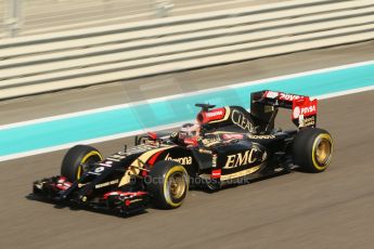 World © Octane Photographic Ltd. Friday 21st November 2014. Abu Dhabi Grand Prix - Yas Marina Circuit - Formula 1 Practice 1. Lotus F1 Team E22 – Esteban Ocon. Digital Ref: