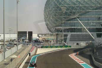 World © Octane Photographic Ltd. Friday 21st November 2014. Abu Dhabi Grand Prix - Yas Marina Circuit - Formula 1 Practice 1. Lotus F1 Team E22 – Esteban Ocon. Digital Ref: