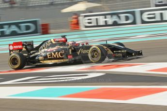 World © Octane Photographic Ltd. Friday 21st November 2014. Abu Dhabi Grand Prix - Yas Marina Circuit - Formula 1 Practice 1. Lotus F1 Team E22 – Esteban Ocon. Digital Ref: