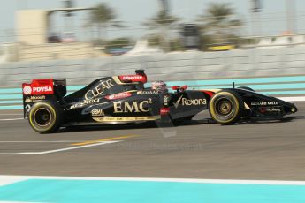 World © Octane Photographic Ltd. Friday 21st November 2014. Abu Dhabi Grand Prix - Yas Marina Circuit - Formula 1 Practice 1. Lotus F1 Team E22 – Esteban Ocon. Digital Ref: