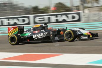 World © Octane Photographic Ltd. Friday 21st November 2014. Abu Dhabi Grand Prix - Yas Marina Circuit - Formula 1 Practice 1. Sahara Force India VJM07 – Nico Hulkenburg. Digital Ref :