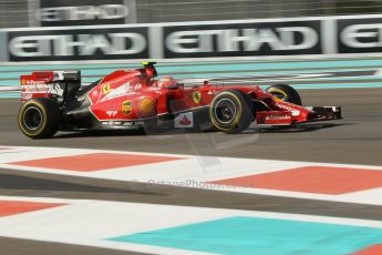 World © Octane Photographic Ltd. Friday 21st November 2014. Abu Dhabi Grand Prix - Yas Marina Circuit - Formula 1 Practice 1. Scuderia Ferrari F14T – Kimi Raikkonen. Digital Ref: