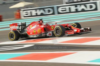 World © Octane Photographic Ltd. Friday 21st November 2014. Abu Dhabi Grand Prix - Yas Marina Circuit - Formula 1 Practice 1. Scuderia Ferrari F14T - Fernando Alonso. Digital Ref: 1158CB1D6376