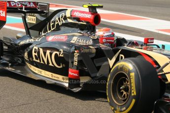 World © Octane Photographic Ltd. Friday 21st November 2014. Abu Dhabi Grand Prix - Yas Marina Circuit - Formula 1 Practice 1. Lotus F1 Team E22 – Pastor Maldonado. Digital Ref: 1158CB1D6411