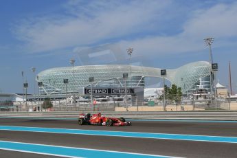 World © Octane Photographic Ltd. Friday 21st November 2014. Abu Dhabi Grand Prix - Yas Marina Circuit - Formula 1 Practice 1. Scuderia Ferrari F14T – Kimi Raikkonen. Digital Ref: