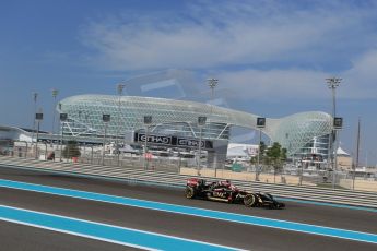 World © Octane Photographic Ltd. Friday 21st November 2014. Abu Dhabi Grand Prix - Yas Marina Circuit - Formula 1 Practice 1. Lotus F1 Team E22 – Esteban Ocon. Digital Ref:
