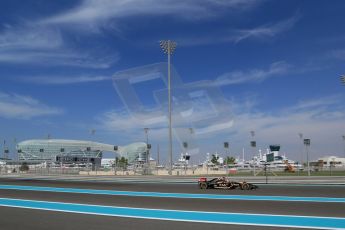 World © Octane Photographic Ltd. Friday 21st November 2014. Abu Dhabi Grand Prix - Yas Marina Circuit - Formula 1 Practice 1. Lotus F1 Team E22 – Esteban Ocon. Digital Ref: