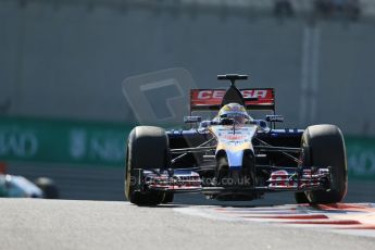 World © Octane Photographic Ltd. Friday 21st November 2014. Abu Dhabi Grand Prix - Yas Marina Circuit - Formula 1 Practice 1. Scuderia Toro Rosso STR9 – Jean-Eric Vergne. Digital Ref: 1158LB1D4200