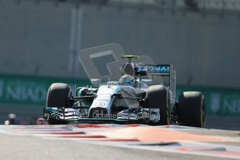 World © Octane Photographic Ltd. Friday 21st November 2014. Abu Dhabi Grand Prix - Yas Marina Circuit - Formula 1 Practice 1. Mercedes AMG Petronas F1 W05 - Nico Rosberg. Digital Ref: 1158LB1D4254
