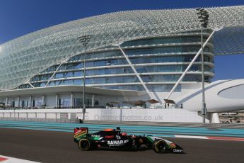 World © Octane Photographic Ltd. Friday 21st November 2014. Abu Dhabi Grand Prix - Yas Marina Circuit - Formula 1 Practice 1. Sahara Force India VJM07 – Nico Hulkenburg. Digital Ref : 1158LB1D4366