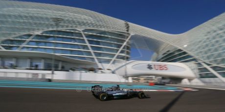 World © Octane Photographic Ltd. Friday 21st November 2014. Abu Dhabi Grand Prix - Yas Marina Circuit - Formula 1 Practice 1. Mercedes AMG Petronas F1 W05 – Lewis Hamilton. Digital Ref: 1158LB1D4478