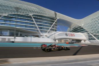 World © Octane Photographic Ltd. Friday 21st November 2014. Abu Dhabi Grand Prix - Yas Marina Circuit - Formula 1 Practice 1. Lotus F1 Team E22 – Esteban Ocon. Digital Ref: 1158LB1D4509
