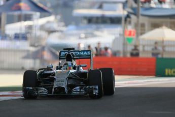 World © Octane Photographic Ltd. Friday 21st November 2014. Abu Dhabi Grand Prix - Yas Marina Circuit - Formula 1 Practice 1. Mercedes AMG Petronas F1 W05 – Lewis Hamilton. Digital Ref: 1158LB1D4577