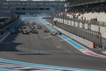 World © Octane Photographic Ltd. Sunday 23rd November 2014. GP2 Race 2 – Abu Dhabi GP - Yas Marina Circuit, United Arab Emirates. Race start. Digital Ref :1170CB1D6950