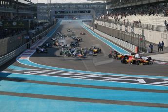 World © Octane Photographic Ltd. Sunday 23rd November 2014. GP2 Race 2 – Abu Dhabi GP - Yas Marina Circuit, United Arab Emirates. Race start action. Digital Ref :1170CB1D6964