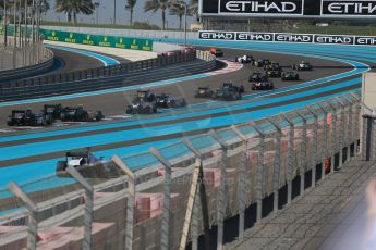 World © Octane Photographic Ltd. Sunday 23rd November 2014. GP2 Race 2 – Abu Dhabi GP - Yas Marina Circuit, United Arab Emirates. Stefano Coletti - Racing Engineering leads the pack. Digital Ref :1170CB1D7008
