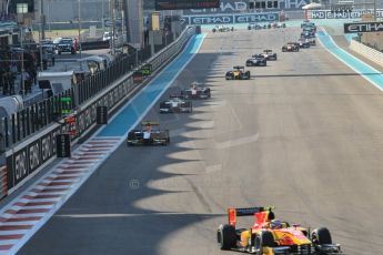 World © Octane Photographic Ltd. Sunday 23rd November 2014. GP2 Race 2 – Abu Dhabi GP - Yas Marina Circuit, United Arab Emirates. Stefano Coletti - Racing Engineering leads the pack. Digital Ref :1170CB1D9334