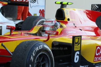 World © Octane Photographic Ltd. Sunday 23rd November 2014. GP2 Race 2 Parc Ferme – Abu Dhabi GP - Yas Marina Circuit, United Arab Emirates. Stefano Coletti - Racing Engineering. Digital Ref :1170CB7D9042