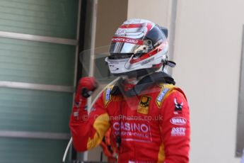 World © Octane Photographic Ltd. Sunday 23rd November 2014. GP2 Race 2 Parc Ferme – Abu Dhabi GP - Yas Marina Circuit, United Arab Emirates. Stefano Coletti - Racing Engineering. Digital Ref :1170CB7D9049