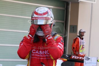 World © Octane Photographic Ltd. Sunday 23rd November 2014. GP2 Race 2 Parc Ferme – Abu Dhabi GP - Yas Marina Circuit, United Arab Emirates. Stefano Coletti - Racing Engineering. Digital Ref :1170CB7D9066