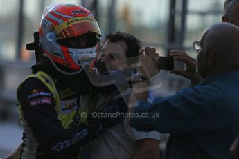 World © Octane Photographic Ltd. Sunday 23rd November 2014. GP2 Race 2 Parc Ferme – Abu Dhabi GP - Yas Marina Circuit, United Arab Emirates. Stefano Coletti - Racing Engineering. Digital Ref :1170LB1D7080