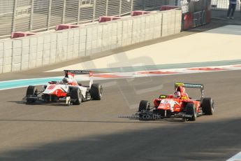 World © Octane Photographic Ltd.  Friday 21st November 2014. GP3 Practice – Abu Dhabi GP - Yas Marina Circuit, United Arab Emirates. Alex Fontana – ART Grand Prix and Patric Neiderhauser - Arden International. Digital Ref : 1157CB1D5549