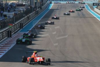 World © Octane Photographic Ltd. Sunday 23rd November 2014. GP3 Race 2 – Abu Dhabi GP - Yas Marina Circuit, United Arab Emirates. Patric Neiderhauser - Arden International leads the field. Digital Ref :