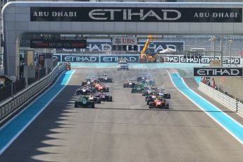 World © Octane Photographic Ltd. Sunday 23rd November 2014. GP3 Race 2 – Abu Dhabi GP - Yas Marina Circuit, United Arab Emirates. Race start. Digital Ref :