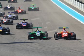 World © Octane Photographic Ltd. Sunday 23rd November 2014. GP3 Race 2 – Abu Dhabi GP - Yas Marina Circuit, United Arab Emirates. Patric Neiderhauser - Arden International and Nick Yelloly – Status Grand Prix. Digital Ref :