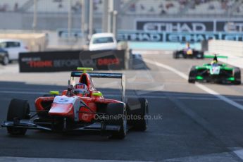 World © Octane Photographic Ltd. Sunday 23rd November 2014. GP3 Race 2 Parc Ferme– Abu Dhabi GP - Yas Marina Circuit, United Arab Emirates. Patric Neiderhauser - Arden International. Digital Ref :1169LB1D6697