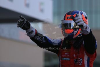 World © Octane Photographic Ltd. Sunday 23rd November 2014. GP3 Race 2 Parc Ferme– Abu Dhabi GP - Yas Marina Circuit, United Arab Emirates. Patric Neiderhauser - Arden International. Digital Ref :1169LB1D6715