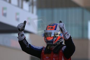 World © Octane Photographic Ltd. Sunday 23rd November 2014. GP3 Race 2 Parc Ferme– Abu Dhabi GP - Yas Marina Circuit, United Arab Emirates. Patric Neiderhauser - Arden International. Digital Ref :1169LB1D6720