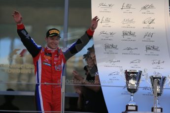 World © Octane Photographic Ltd. Sunday 23rd November 2014. GP3 Race 2 – Abu Dhabi GP Podium - Yas Marina Circuit, United Arab Emirates. Patric Neiderhauser - Arden International. Digital Ref :1169LB1D6775