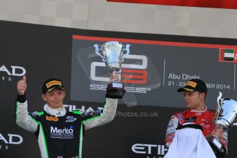 World © Octane Photographic Ltd. Sunday 23rd November 2014. GP3 Race 2 – Abu Dhabi GP Podium - Yas Marina Circuit, United Arab Emirates. Nick Yelloly – Status Grand Prix. Digital Ref :1169LB1D6820