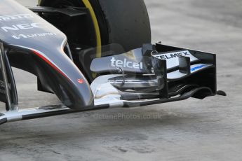 World © Octane Photographic Ltd. Tuesday 25th November 2014. Abu Dhabi Testing - Yas Marina Circuit. Sauber C33 front wing detail – Marcus Ericsson. Digital Ref: 1174CB1D8356