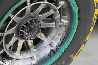 World © Octane Photographic Ltd. Tuesday 25th November 2014. Abu Dhabi Testing - Yas Marina Circuit. Mercedes AMG Petronas F1 W05 Hybrid front wheel. Digital Ref: 1174CB1D8370