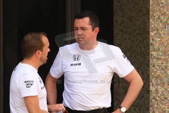 World © Octane Photographic Ltd. Tuesday 25th November 2014. Abu Dhabi Testing - Yas Marina Circuit. McLaren Honda - Eric Boullier. Digital Ref: 1174CB7D8795