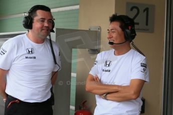 World © Octane Photographic Ltd. Tuesday 25th November 2014. Abu Dhabi Testing - Yas Marina Circuit. McLaren Honda - Eric Boullier. Digital Ref: 1174LB1D8284