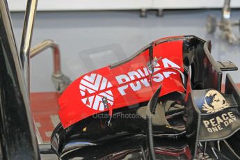 World © Octane Photographic Ltd. Wednesday 26th November 2014. Abu Dhabi Testing - Yas Marina Circuit. Lotus F1 Team E22 front wing detail. Digital Ref: 1175CB1D8675