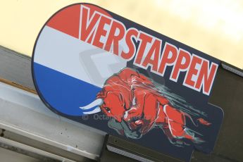 World © Octane Photographic Ltd. Wednesday 26th November 2014. Abu Dhabi Testing - Yas Marina Circuit. Scuderia Toro Rosso STR 9 – Max Verstappen pit board. Digital Ref: 1175CB1D8683