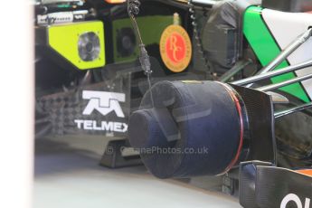 World © Octane Photographic Ltd. Wednesday 26th November 2014. Abu Dhabi Testing - Yas Marina Circuit. Sahara Force India VJM07 front brake warming blanket. Digital Ref: 1175CB1D8737