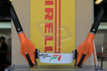 World © Octane Photographic Ltd. Wednesday 26th November 2014. Abu Dhabi Testing - Yas Marina Circuit. Sahara Force India VJM07 front brake cooling blowers. Digital Ref: 1175CB1D8743