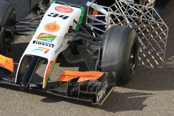 World © Octane Photographic Ltd. Wednesday 26th November 2014. Abu Dhabi Testing - Yas Marina Circuit. Sahara Force India VJM07 front wing. Digital Ref: 1175CB1D8905