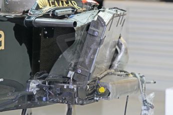 World © Octane Photographic Ltd. Wednesday 26th November 2014. Abu Dhabi Testing - Yas Marina Circuit. Lotus F1 Team E22 striped chassis. Digital Ref: 1175CB1D9316